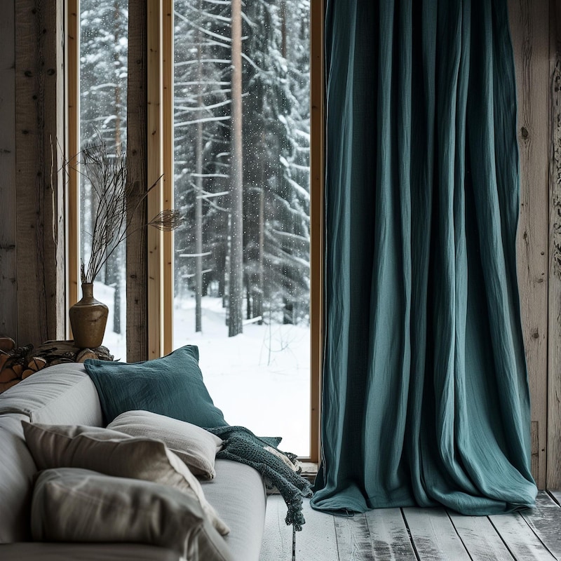 Teal Curtains - Etsy
