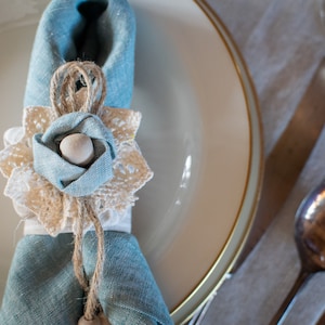 Blumen blau Serviettenring Festliche Tischdekoration Tischdekoration & Handgemachte Serviettenringe für Cocktail besondere Anlässe