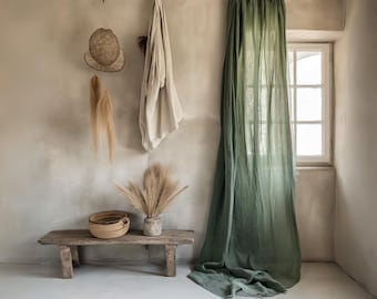 9 colors | Linen Sheer Curtain | Rod pocket Linen Curtain | Curtain Panel | Linen curtains for Living Room Bedroom | Luxury Linen Curtain