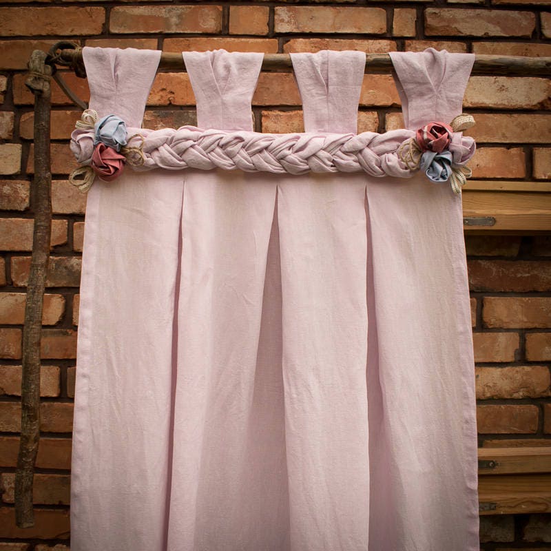 Nursery Curtains Girl Nursery Curtain Pink Curtain Braids
