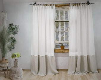 Natural Linen Curtains | Linen Curtains Panel | Custom Curtains | Multifunctional Heading Curtains | Linen Window Drapes | Modern Curtains