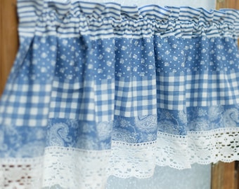 Country kitchen valance, country cafe curtain
