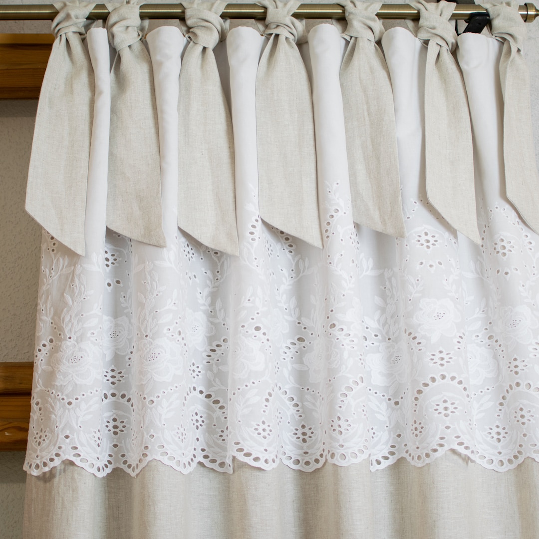 Boho Chic Curtains, Farmhouse Curtains, Natural Curtains, Vintage Chic
