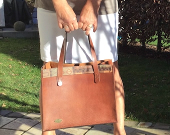 Leather shopper "Because"