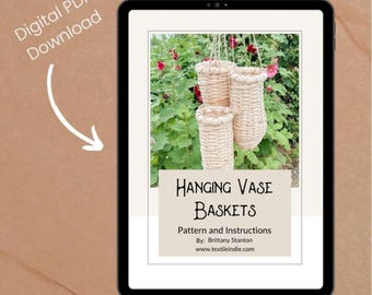 Hanging Flower Vase -  Basket Weaving Pattern (PDF)