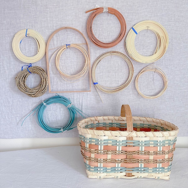 Colorful Market Basket Weaving Kit || Basket Weaving Kit and Basic Instructions || Beginner Basket Weaving Kit