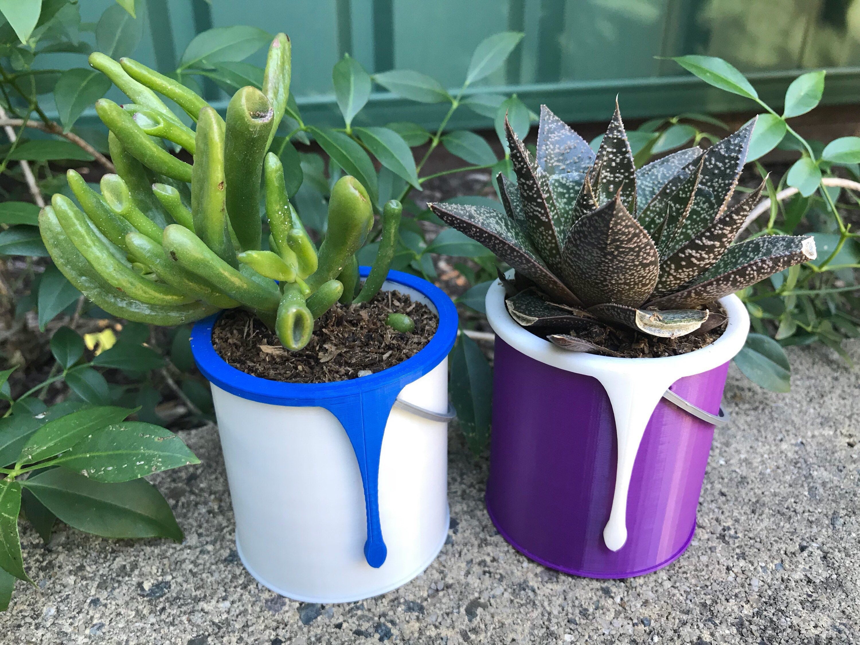 3D Printed | Paint Drip | Tin | Can | Planter | Pot | Garden | Succulent | Plants | Outdoor | Quirky