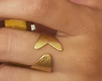 14k Gold Fish Adjustable Wrap Ring