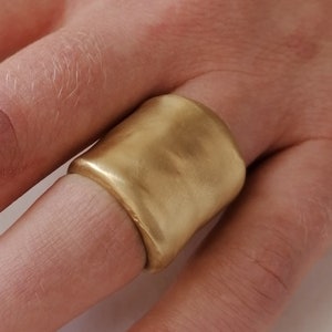 14k Solid Gold Ring, 23mm Extra Wide Tapered Ring, Wedding Band Ring, Gold Rings For Women, Unique Gold Ring, Wide Wedding Band
