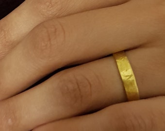 Unique Hammered wedding Ring For Women. 14k solid gold  rings for women,  gold Stacking Rings by Yehuda Zadok Jerusalem Jewelry