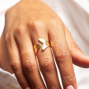 Gold fish Ring, Adjustable Gold Wrap Ring, 18k Gold Plated Ring, Nickel Free Jewelry, Handmade Gold Rings for Women