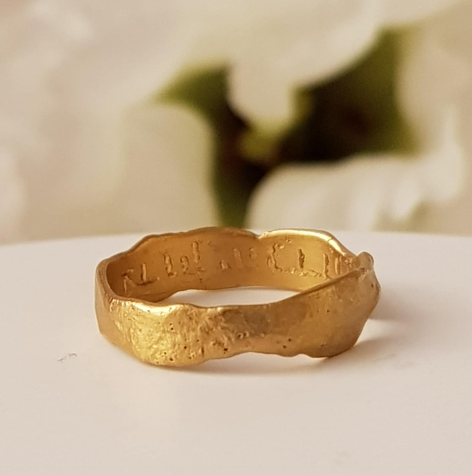 Solid Gold Wedding Rings 18k Solid Gold Wedding Ring, Womens Wedding Band, Bohemian Alternative ...