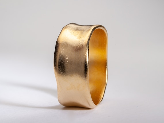 14k Gold Cigar Band Ring, Men's Gold Cigar Band Ring, Unique