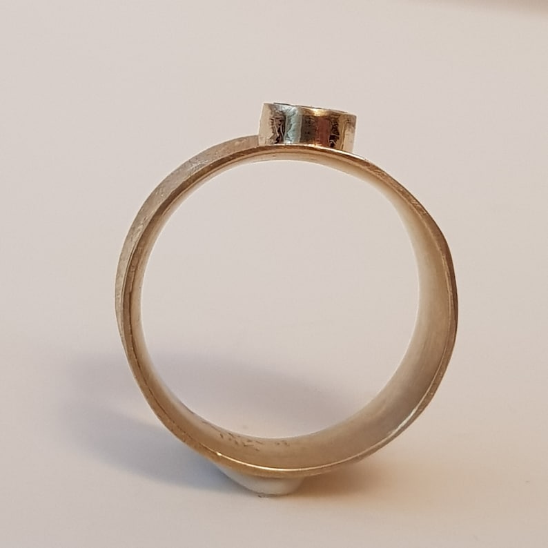 Wide Diamond Engagement Ring, 14K Yellow Gold Band, Unique Diamond Band, Vintage Engagement Ring, Diamond Solitaire Ring, Women Diamond Band