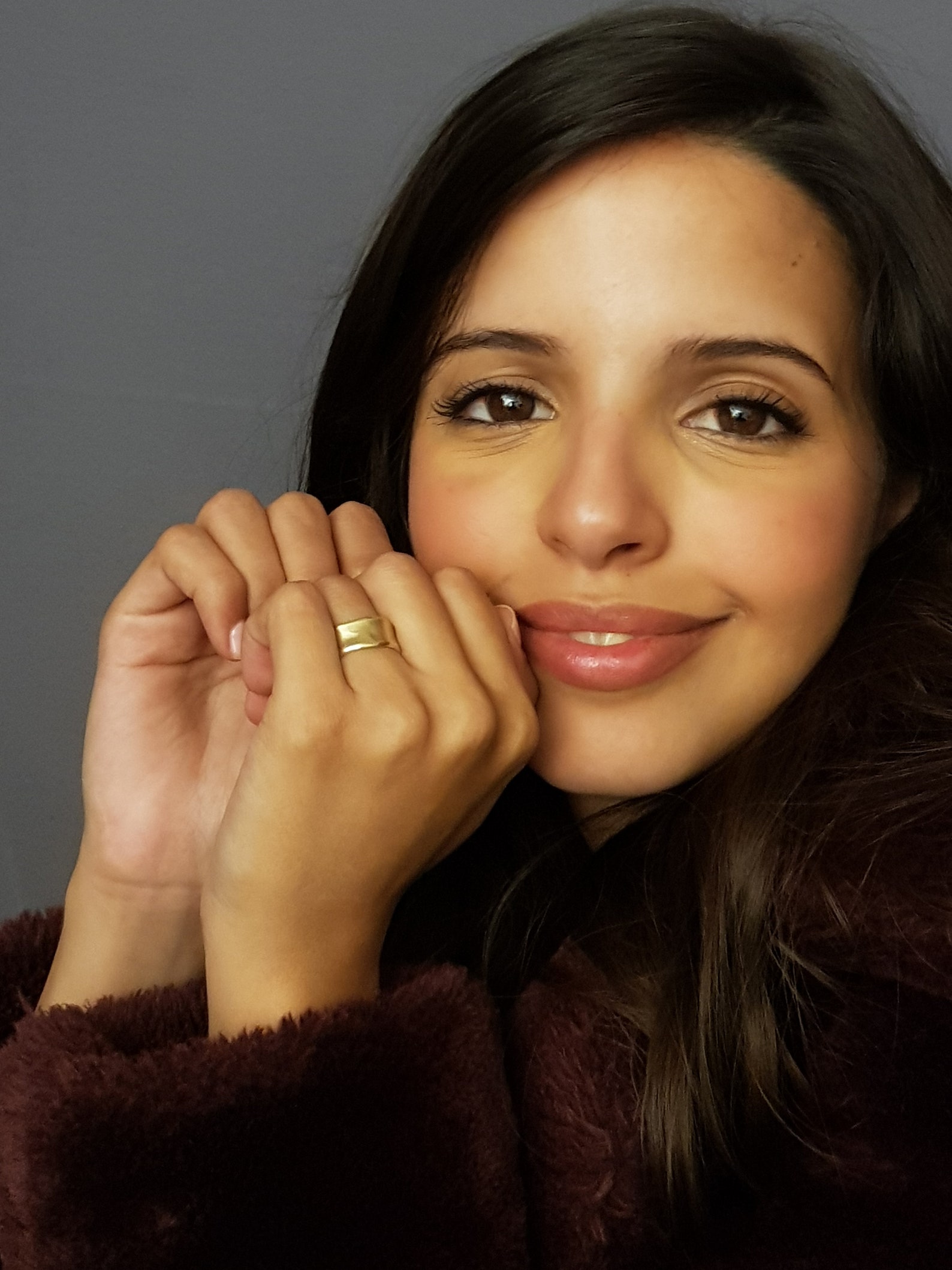 18K Gold Anniversary Gift for Wife Wide Hammered Gold Ring Etsy