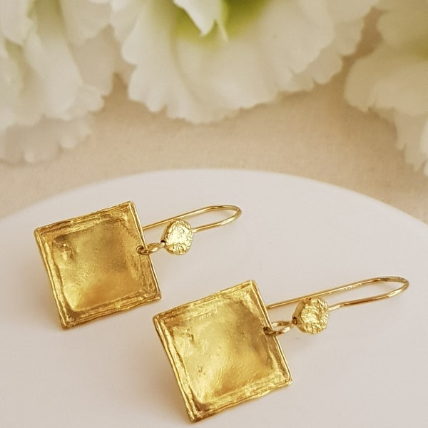 Square Drop Earrings - Etsy