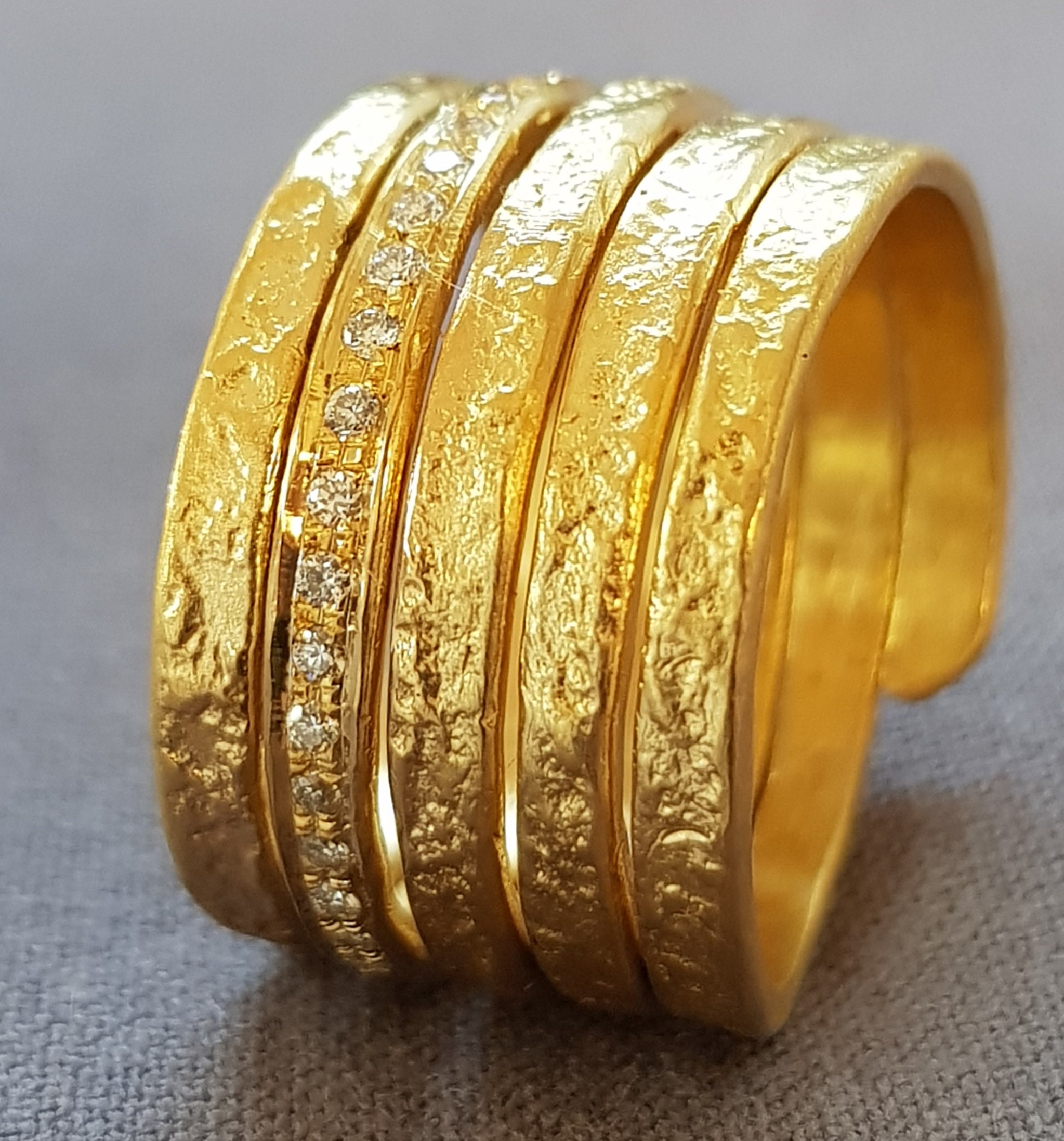 Spiral gold ring with price discount