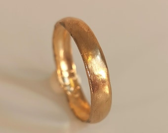 22k Gold Wedding Band, Minimal Stacking Band