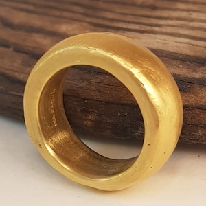 Men&#39;s Chunky 14k Gold Ring, Thick Gold Ring, Heavy Gold Ring, Impressive Gold Band Ring