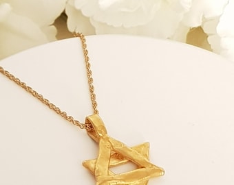 18K Gold Plated Star of David Necklace