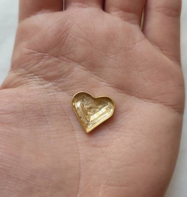 14k Gold Heart Necklace, Valentines Necklace, Chunky Solid Gold Heart Necklace, Minimalist Necklace, Women's Gold Necklace, Gifts for Wife image 6