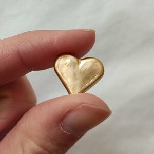 14k Gold Heart Necklace, Valentines Necklace, Chunky Solid Gold Heart Necklace, Minimalist Necklace, Women's Gold Necklace, Gifts for Wife image 4