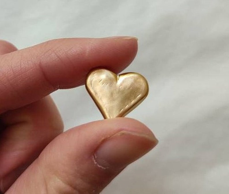 14k Gold Heart Necklace, Valentines Necklace, Chunky Solid Gold Heart Necklace, Minimalist Necklace, Women's Gold Necklace, Gifts for Wife image 4