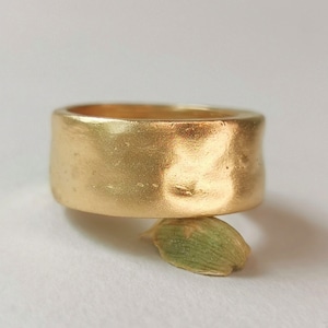 Solid 22k Wide Wedding Band, 9mm Wide Gold Ring for Men or Women