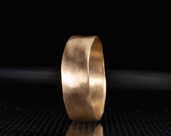 6mm Chunky Gold Ring For Men, 6mm Wide Gold Wedding Band for Men, 18k Thick Gold Ring, Minimalist Gold Jewelry for Men