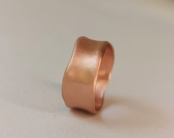 14k Rose Gold Wedding Ring for Women with Matte Finish Handmade Gold Jewelry in Israel