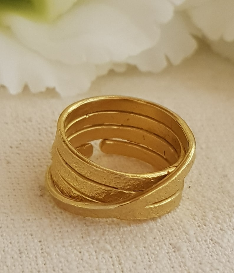 Hammered Gold Ring for Women unique gold band Etsy