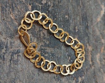 14k Solid Gold Bracelet, Handmade Gold Jewelry, Israeli Gold Jewelry Gifts