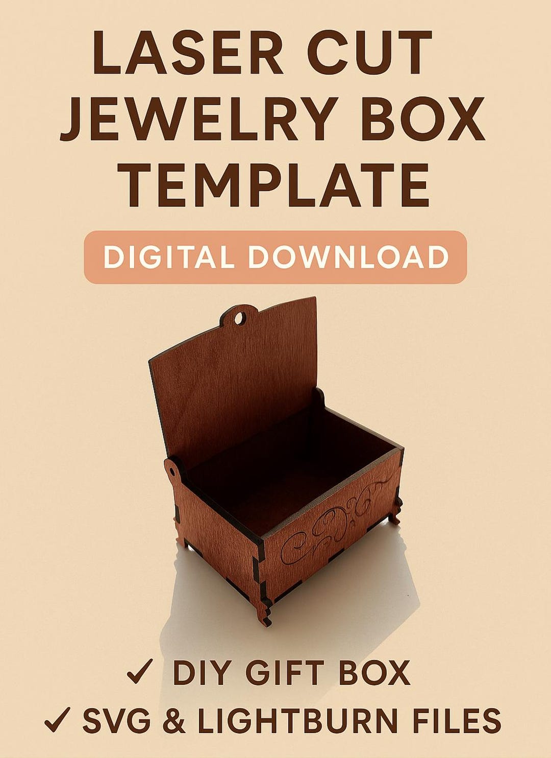 Laser Cut Jewelry Box Template – SVG & Lightburn File | Elegant Digital ...