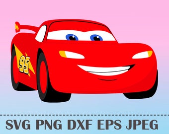 Lightning mcqueen svg | Etsy