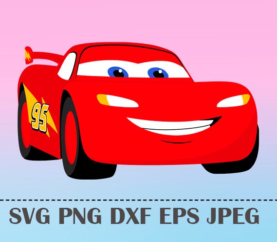 SVG Lightning McQueen CARS3 Vector Layered Cut File Silhouette