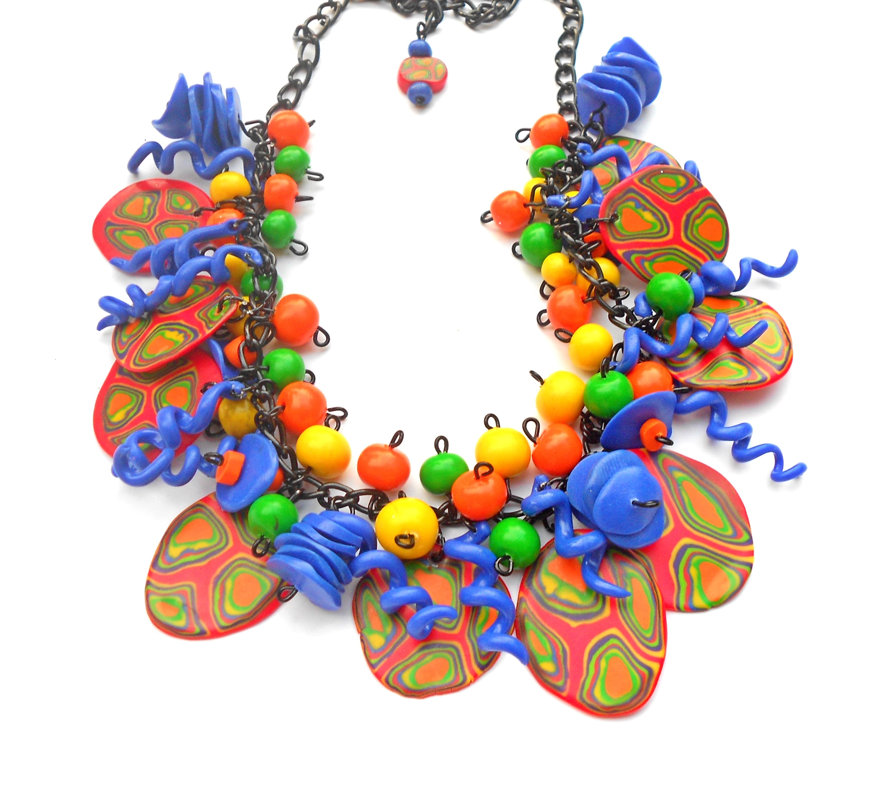 Colorful Polymer Clay Necklaces. It's Handmade and Has Etsy