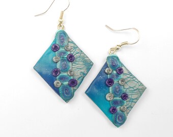 Abstract clay geometric  earrings