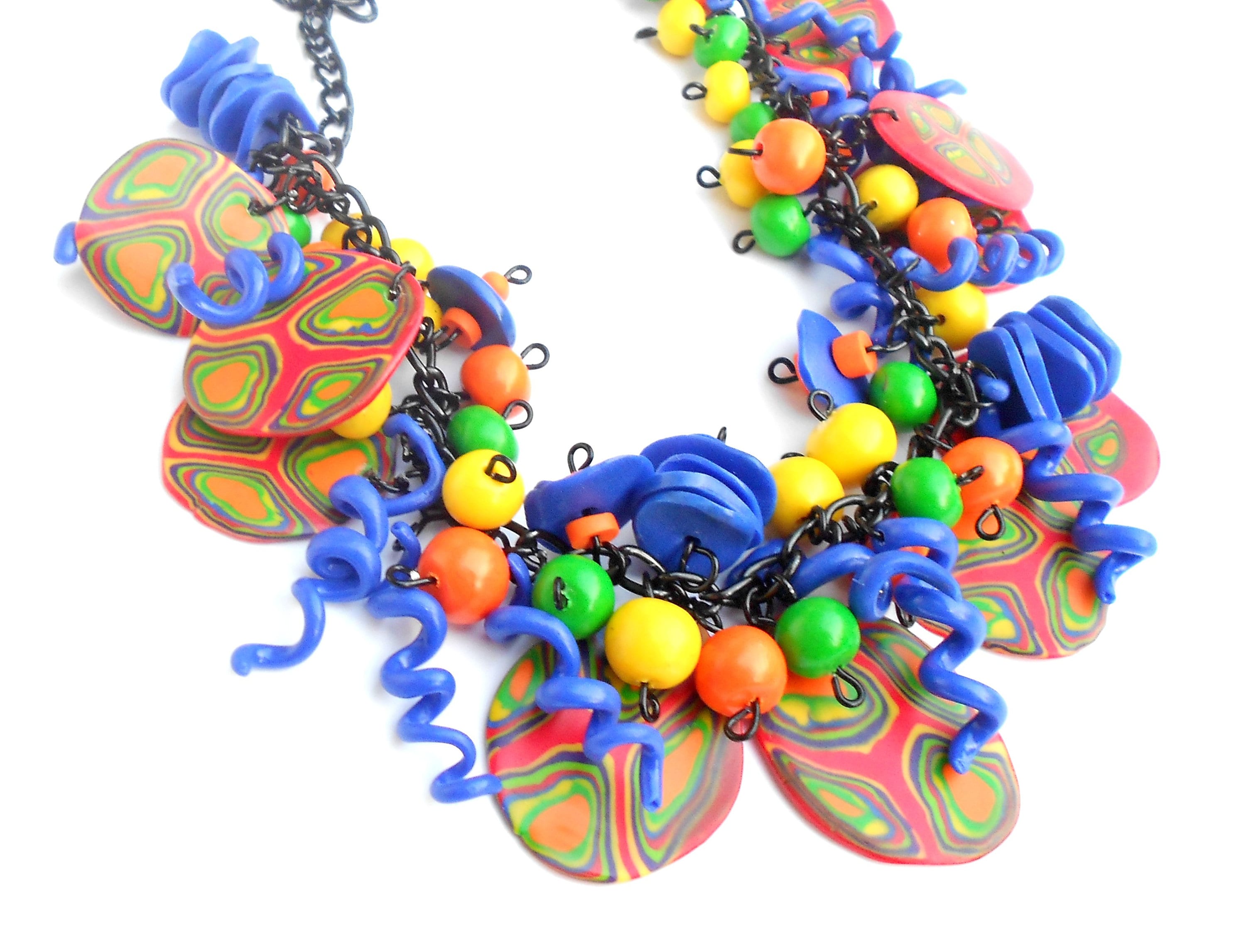 Colorful Polymer Clay Necklaces. It's Handmade and Has Etsy