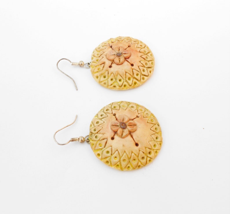 Round and Beautiful Handmade Orange Earrings. Etsy