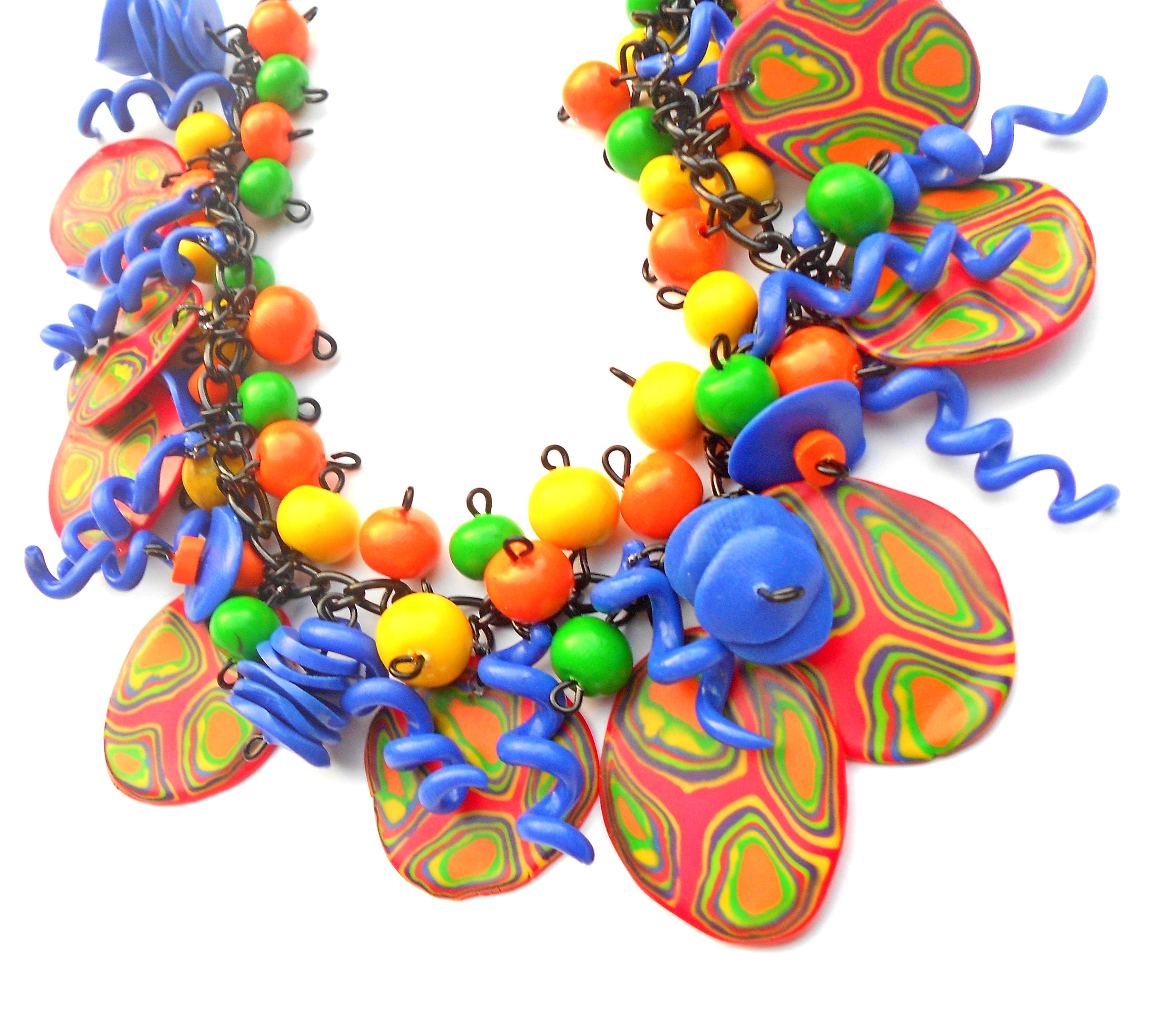 Colorful Polymer Clay Necklaces. It's Handmade and Has Etsy