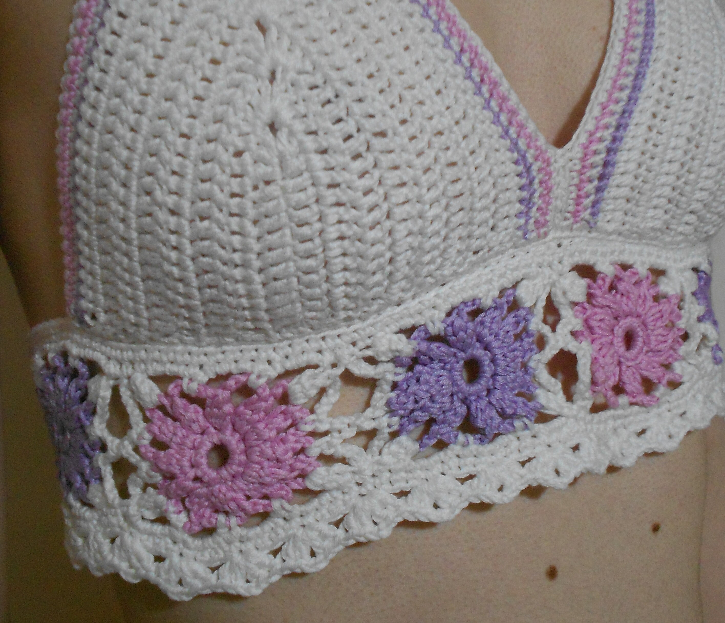 Crochet Bikini Bra Made With Cotton Yarn Etsy