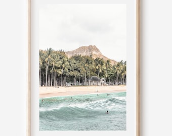 Diamond Head O'ahu Hawaii Beach Photo Print (Digital Download)