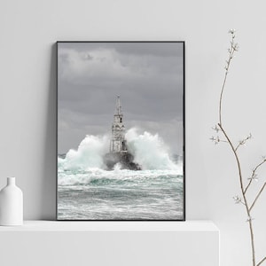 Lighthouse Print Decor, Coastal Art Decor, Ocean Print, Modern Minimalist Poster, A Gift for a New Home, Boho Art, Bathroom or Bedroom Print