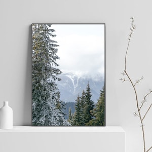 Forest Print, Forest Wall Art, Nature Wall Art, Nordic Print, Foggy Forest Printable, Scandinavian Wall Decor, Modern Minimalist Poster