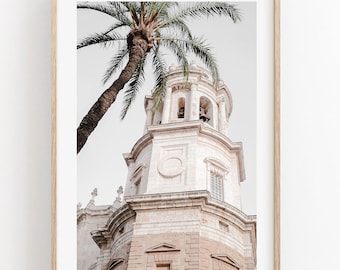 Spain Print, Spain Wall Art, Neutral Pastel Poster, Mediterranean Art Print, Spain Printable Art, Landscape Wall Art, Architecture Art Print