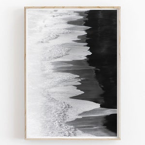 Strand Druck Schwarz und Weiß, Ozean Druck, Modernes Minimalistisches Poster, Scandi Druck,Küsten Kunstdruck,Ozeanküste Schwarz und Weiß,Galeriewand