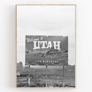 Utah Print Black and White, Utah Wall Art, Utah Mountains Poster, USA Travel National Park Print, Utah Wall Decor, USA Poster Print, Canyon