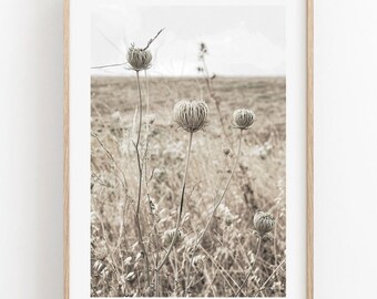 Dried Grass Print Farmhouse Decor Botanical Art Earthy Tones Print Grass Art Print Modern Minimalist Poster Large Wall Art Digital Art Print