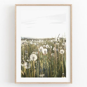 Dandelion Print, Dandelion Rustic Kitchen Art, Dandelion Flower Print, Farmhouse Decor, Botanical Print, Digital print, Dandelion Wall Art