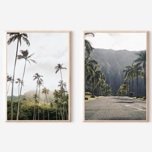 Hawaii Print Set of 2, Palm Tree, Hawaii Wall Art, Hawaii Poster, Hawaiian Islands Print Set, Set of 2 Prints, Coastal Wall Art, Maui Print
